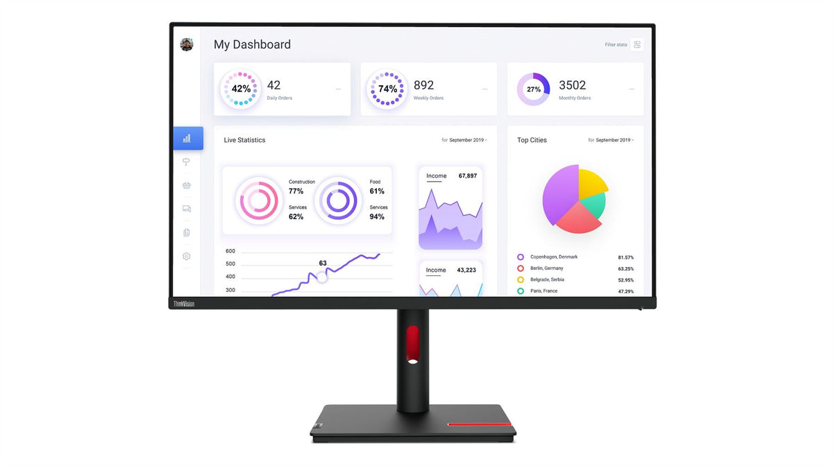 Lenovo ThinkVision T32p-30 LED display 80 cm (31.5&quot;) 3840 x 2160 pixels 4K Ultra HD Black