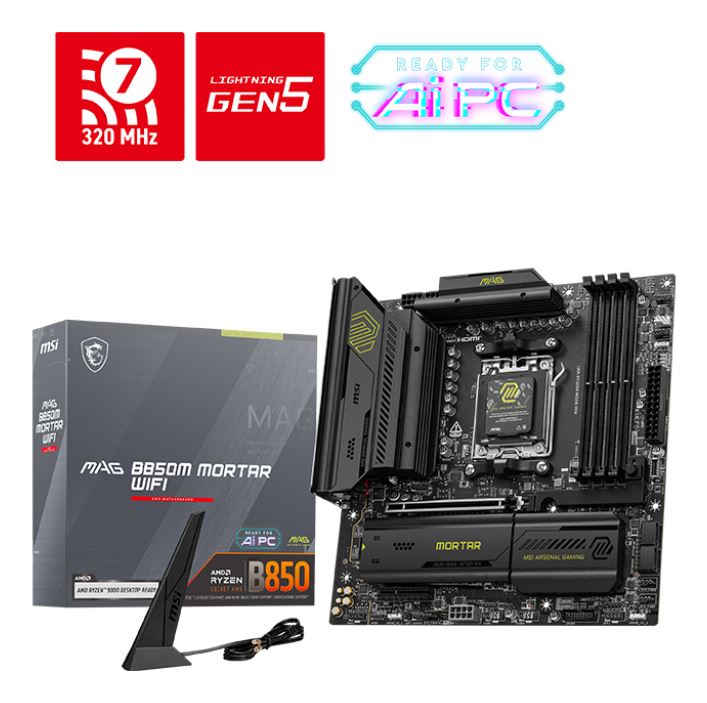 MSI MAG B850M MORTAR WIFI micro ATX motherboard - AMD B850 Socket AM5