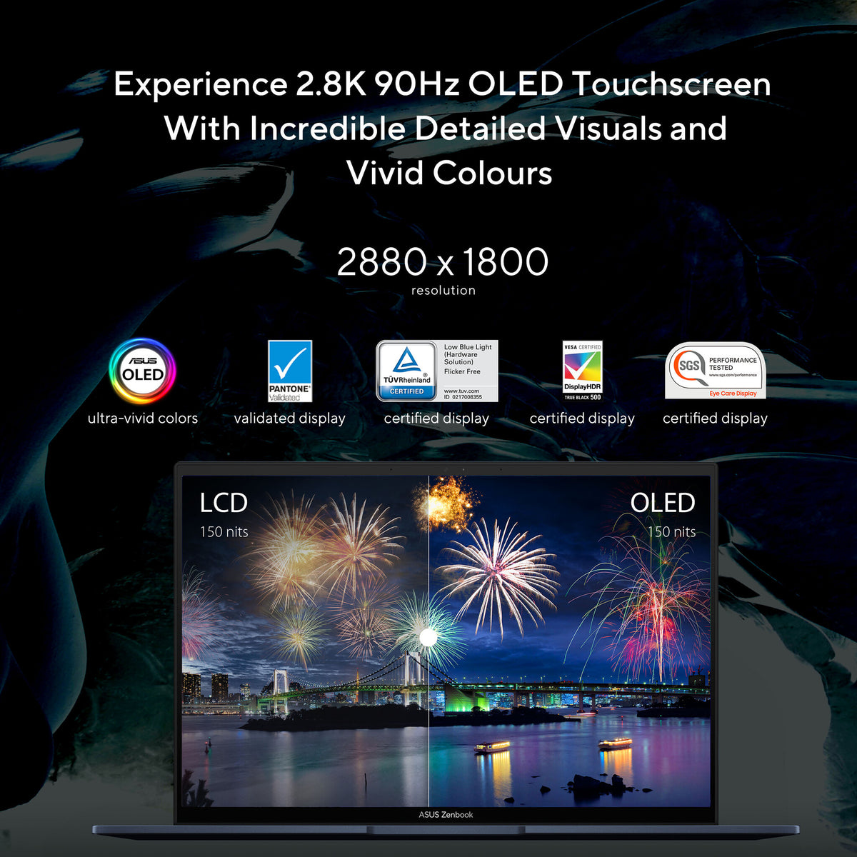 ASUS Zenbook 14 OLED Laptop - 35.6 cm (14&quot;) - Touchscreen - Intel® Core™ i9-13900H - 16 GB LPDDR5-SDRAM - 1 TB SSD - Wi-Fi 6E - Windows 11 Home - Silver