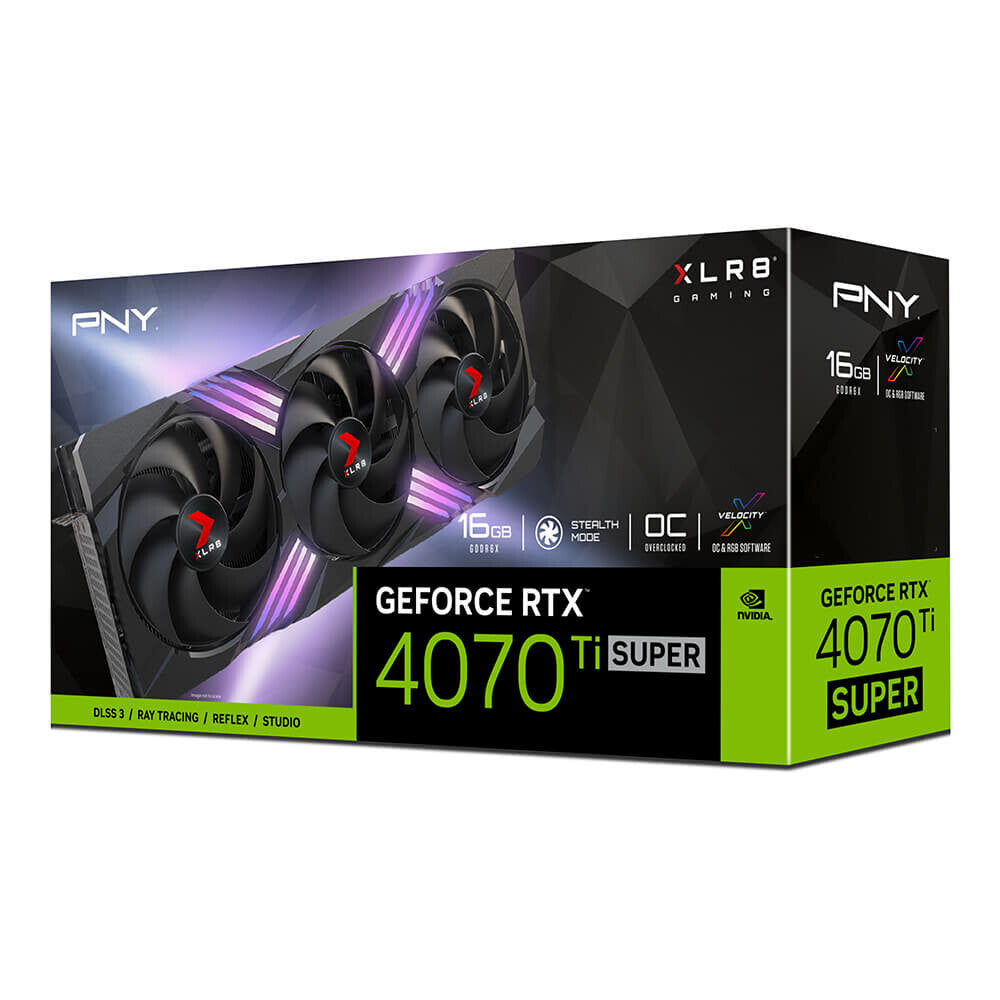 PNY OC XLR8 ARGB TF - NVIDIA 16GB GDDR6X GeForce RTX™ 4070 Ti SUPER graphics card