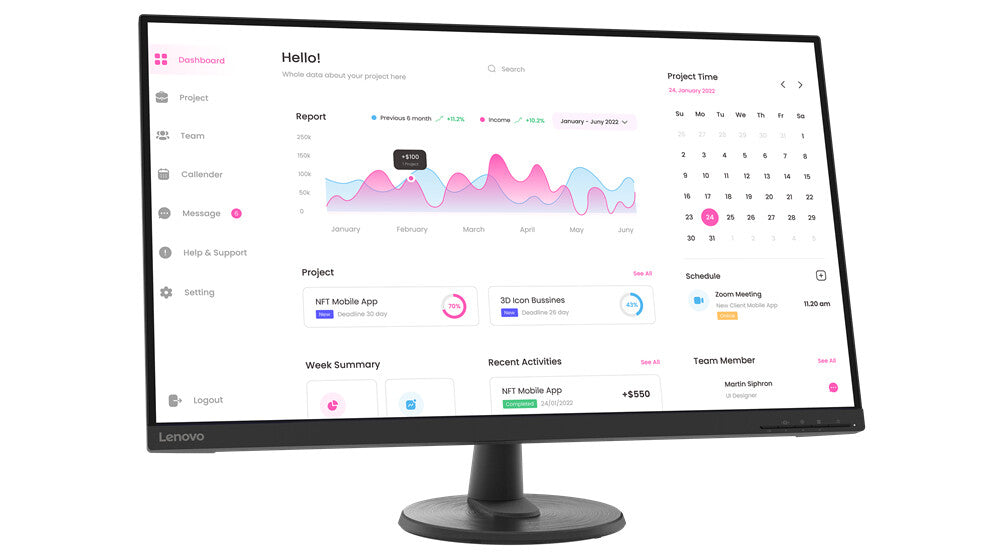 Lenovo D32-40 - 80 cm (31.5") - 1920 x 1080 pixels FHD W-LED Monitor