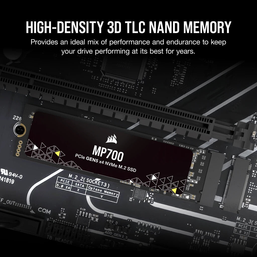 Corsair MP700 - PCI Express 5.0 3D TLC NAND NVMe M.2 SSD - 2 TB