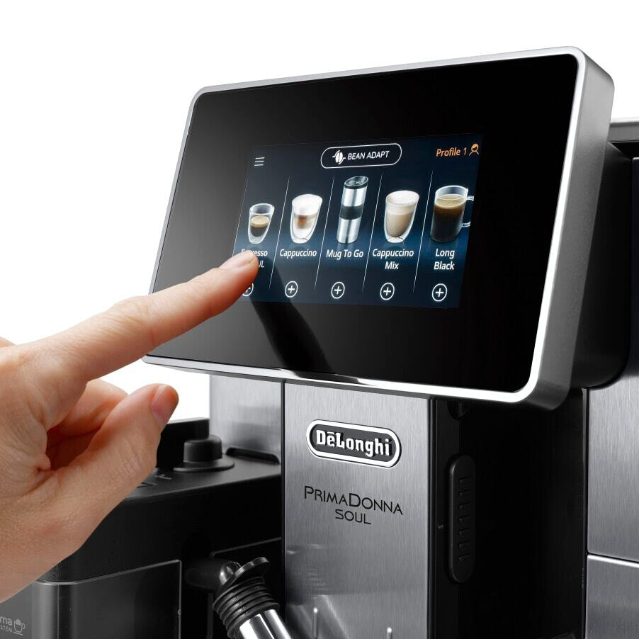 De'Longhi PrimaDonna Soul ECAM610.75.MB - Fully Automatic Bean to Cup Coffee Machine in Metal Black