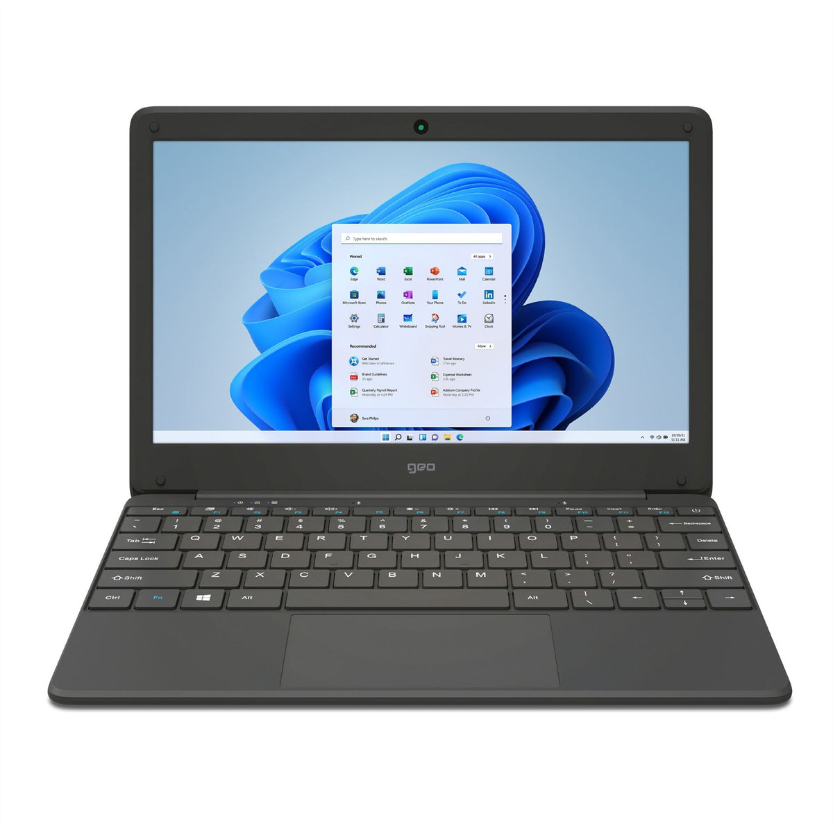 GEOBOOK 110 N4020 11.6" Laptop - Intel® Celeron® eMMC - 4GB RAM - 64GB STORAGE - Windows 11 Home in S mode - Black