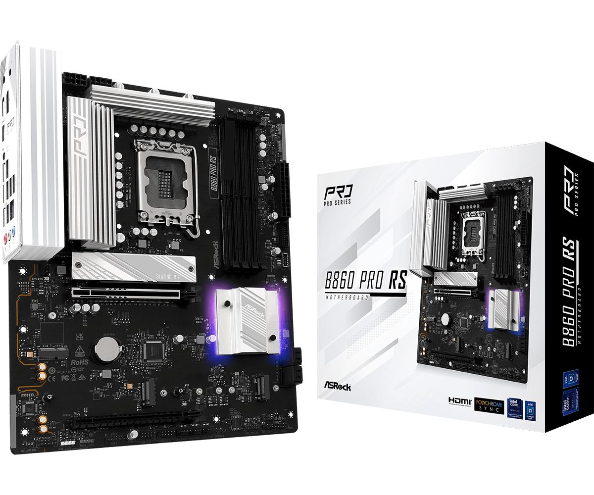 Asrock B860 Pro RS Intel B860 LGA 1851 (Socket V1) ATX