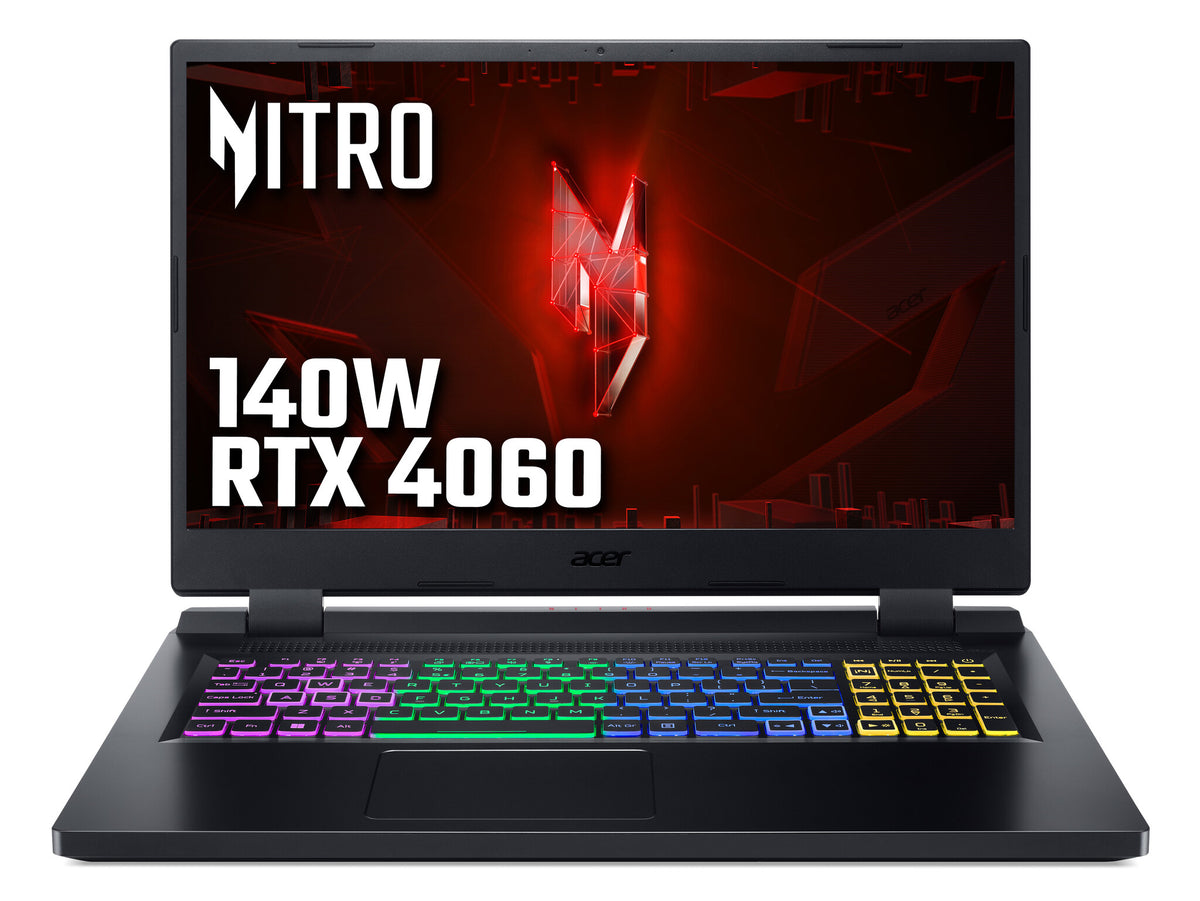 Acer Nitro 5 AN517-55 Gaming Laptop - 43.9 cm (17.3&quot;) - Intel® Core™ i7-12650H - 16 GB DDR4-SDRAM - 1.02TB SSD - NVIDIA GeForce RTX 4060 - Wi-Fi 6 - Windows