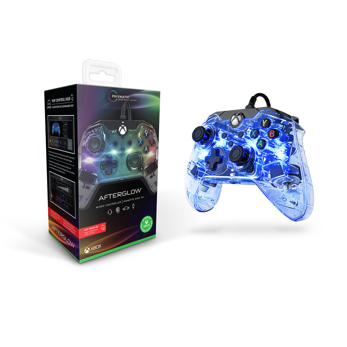 PDP Afterglow - Wired USB Gamepad for Xbox Series X|S in Transparent Blue