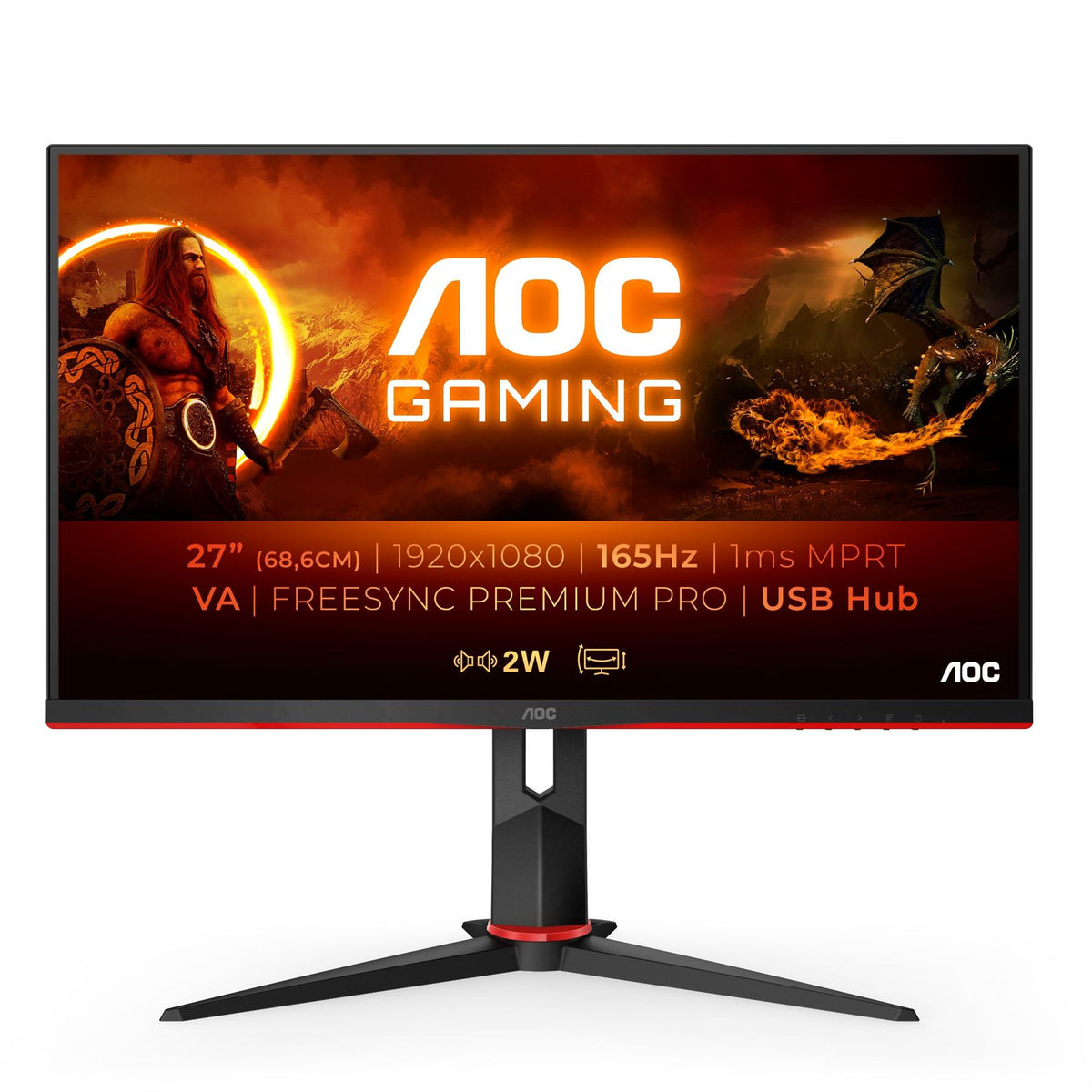 AOC 27G2SU/BK Computer Monitor 68.6 cm (27") 1920 x 1080 pixels Full HD LED Black, Red