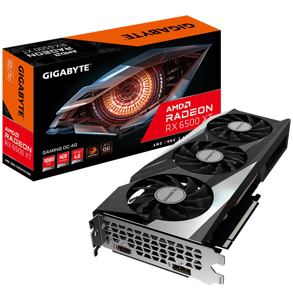 GIGABYTE GAMING OC - AMD 4 GB GDDR6 Radeon RX 6500 XT graphics card