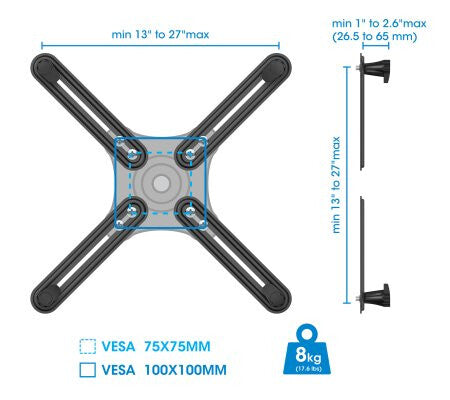 Manhattan 461870 - VESA Mount Adapter Kit for 33 cm (13") to 68.6 cm (27")