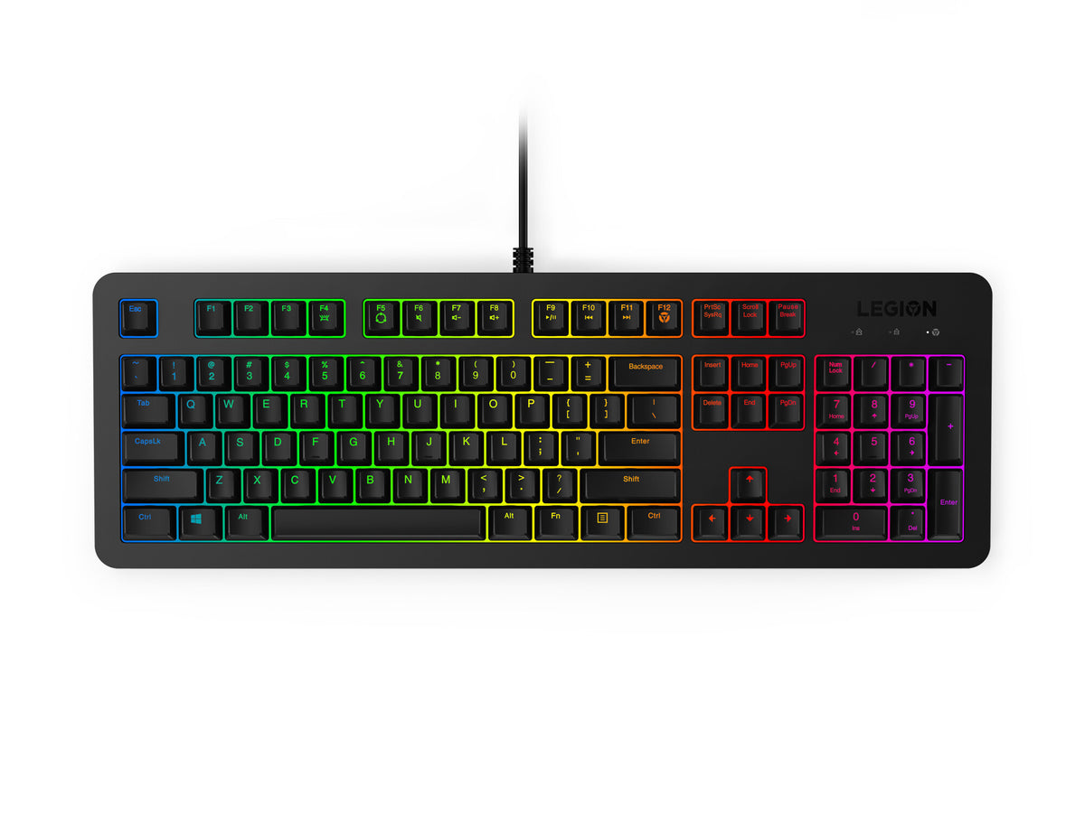 Lenovo Legion K300 RGB - USB Wired RGB Membrane Gaming Keyboard in Black (QWERTY UK)
