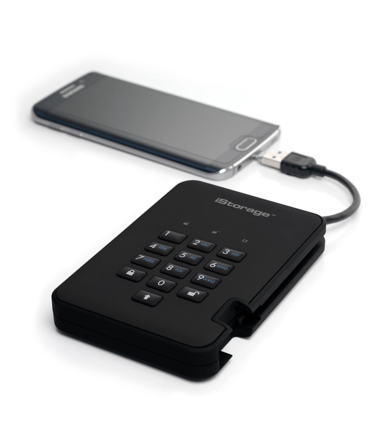 iStorage diskAshur2 - Secure Encrypted External hard drive in Black - 500 GB
