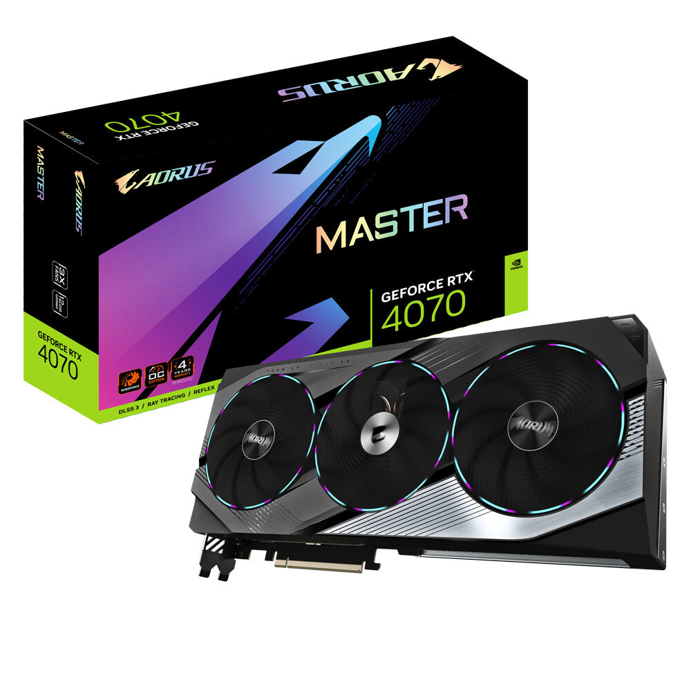 GIGABYTE AORUS MASTER OC - NVIDIA 12 GB GDDR6X GeForce RTX 4070 graphics card