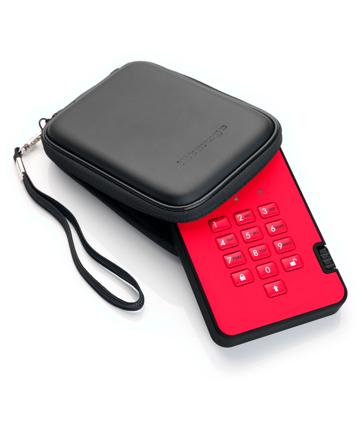 iStorage diskAshur2 - Secure Encrypted External hard drive in Red - 3 TB