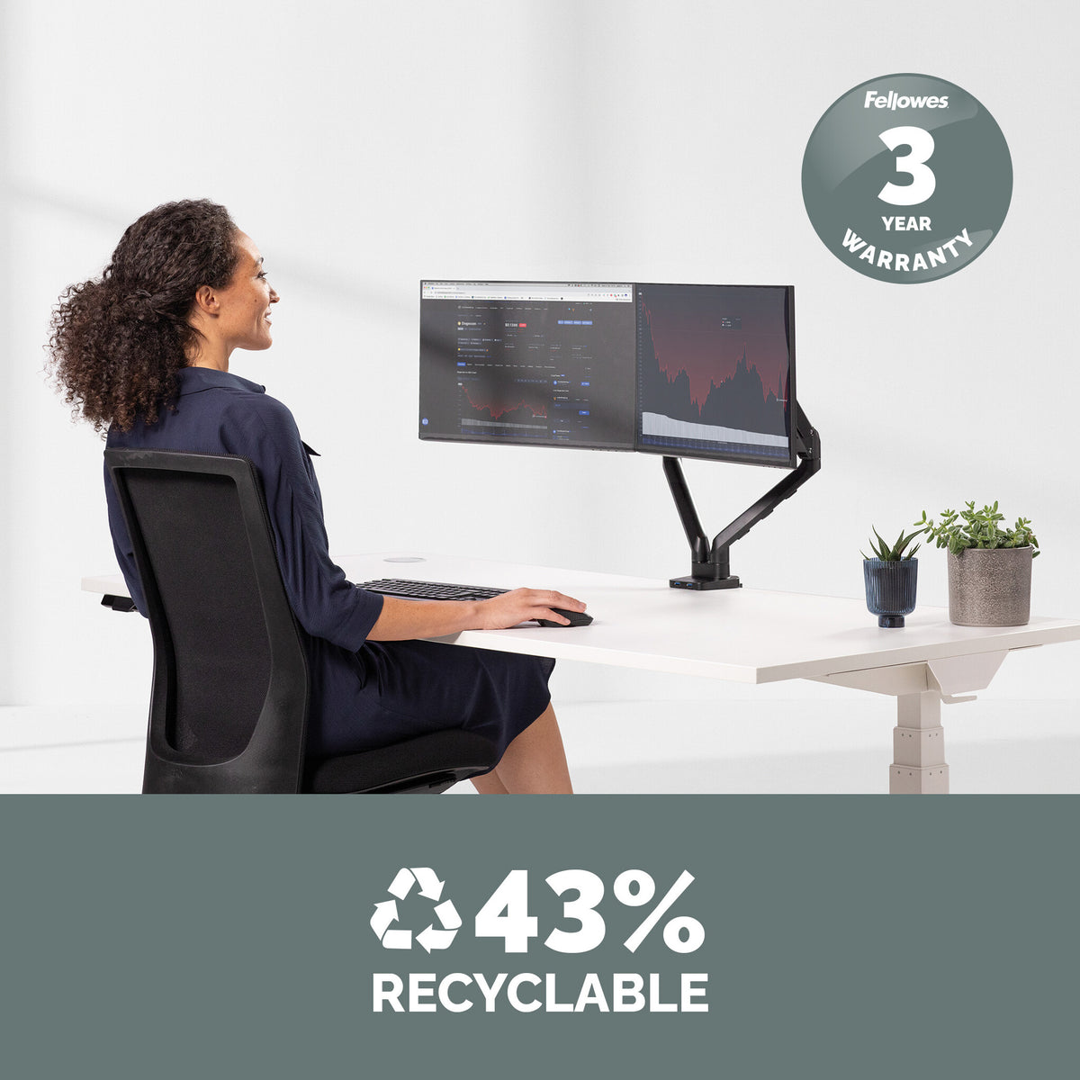 Fellowes Platinum Series 8042501 - Desk monitor mount for upto 81.3 cm (32")