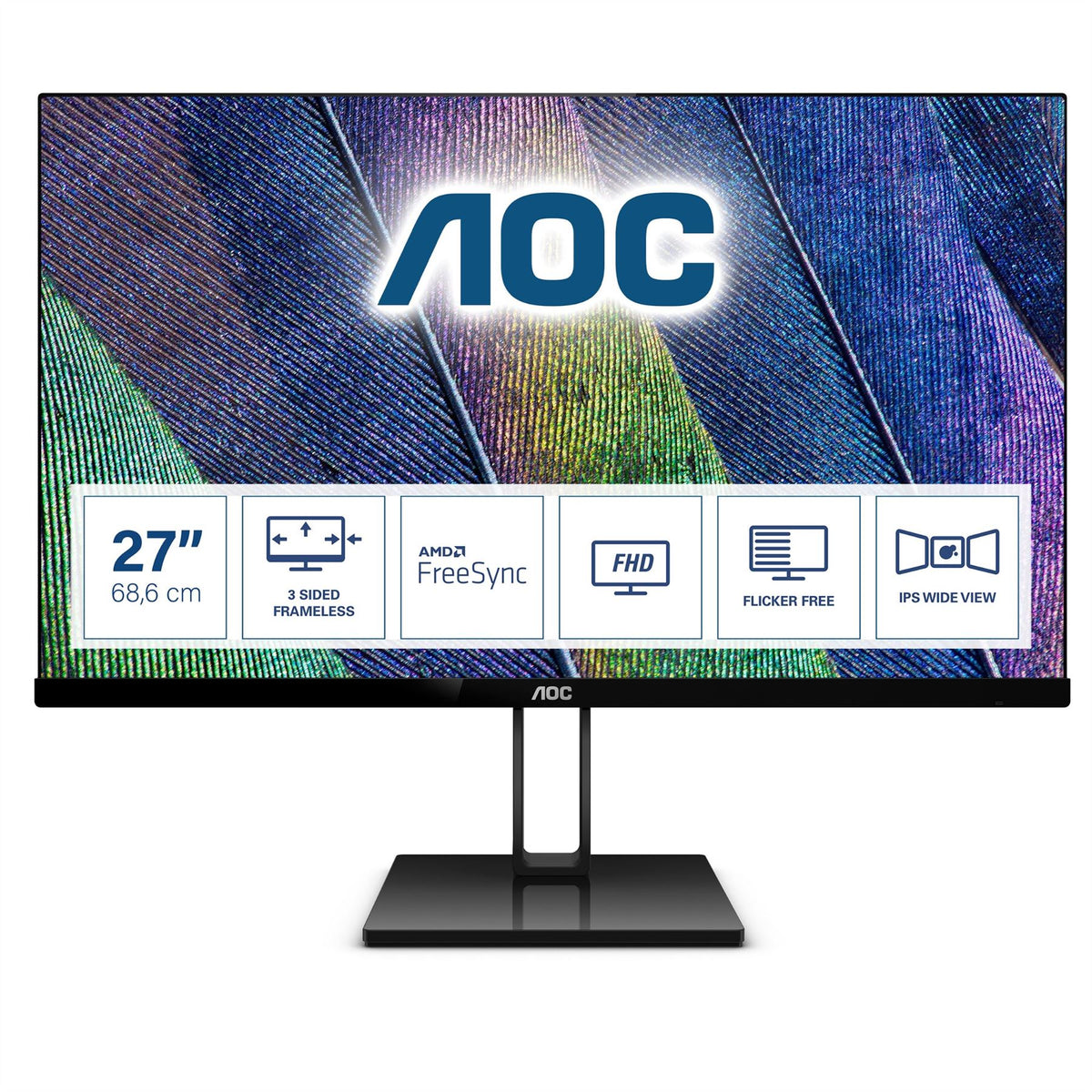 AOC V2 27V2Q Computer Monitor 68.6 cm (27") 1920 x 1080 pixels Full HD LED Black