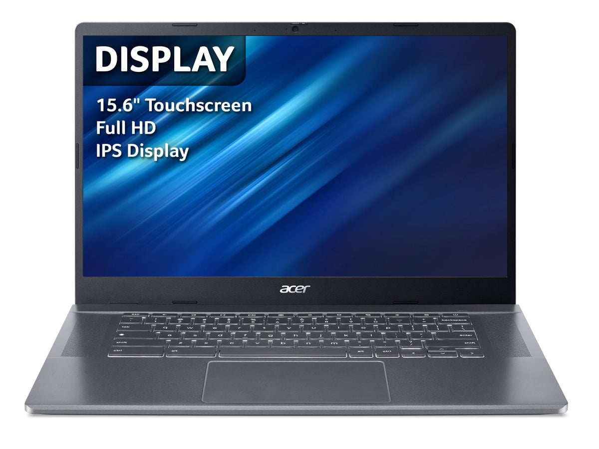 Acer Chromebook Plus 515 - 39.6 cm (15.6") - Touchscreen - Intel Core i5-1235U - 8 GB LPDDR5x-SDRAM - 256 GB SSD - Wi-Fi 6E - ChromeOS - Grey