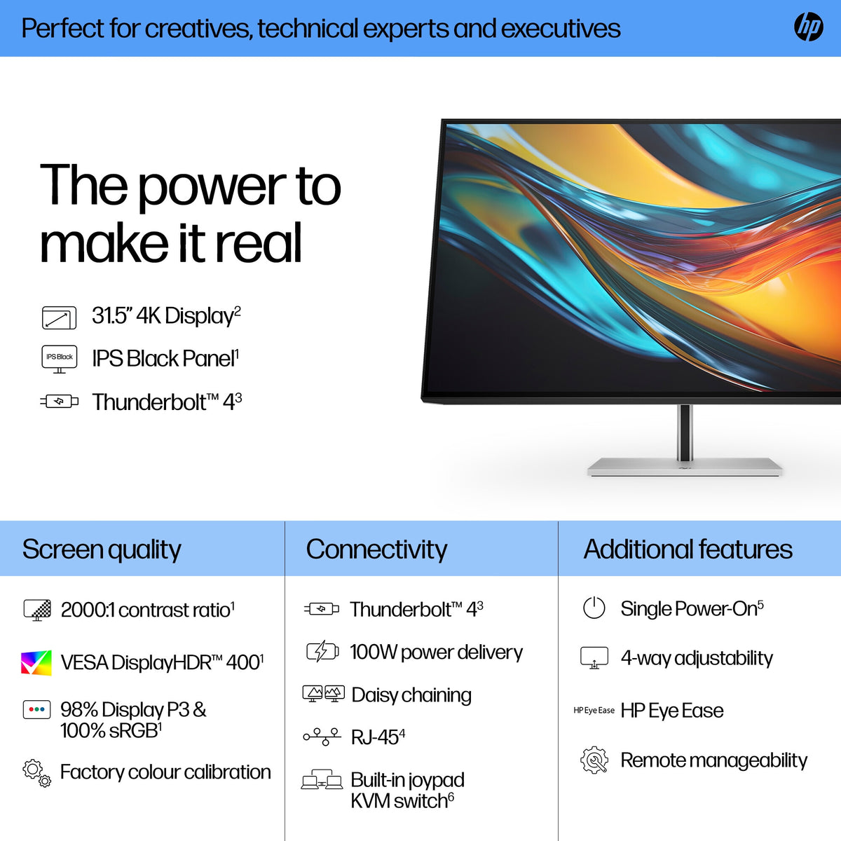 HP Series 7 Pro 732PK - 80 cm (31.5") - 3840 x 2160 pixels - 4K UHD IPS Monitor