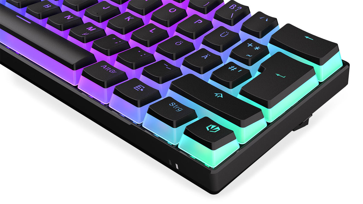 ENDORFY Thock Compact - USB Wired + RF Wireless RGB Mechanical Keyboard in Black (QWERTZ German)