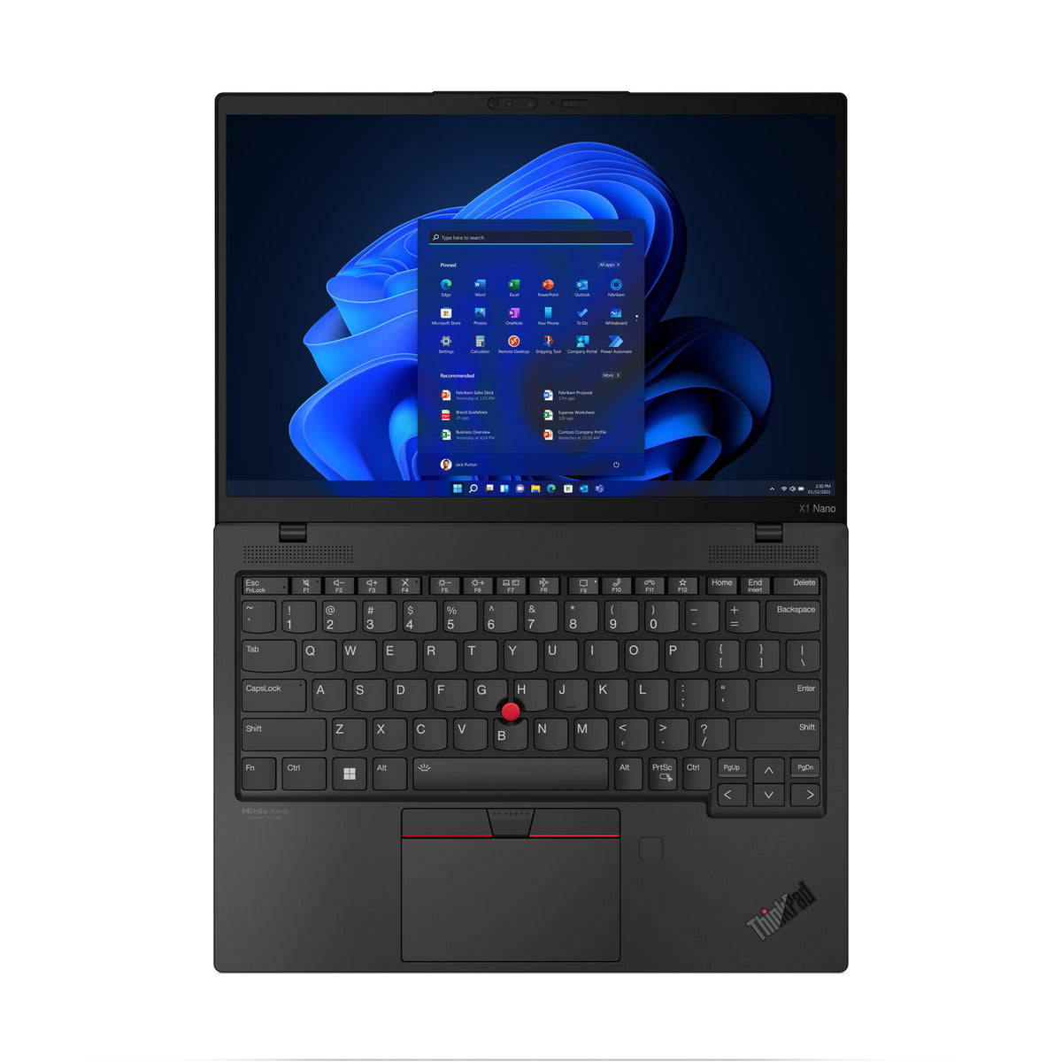 Lenovo ThinkPad X1 Nano Gen 2 Laptop - 33 cm (13") - Intel® Core™ i5-1240P - 16 GB LPDDR5-SDRAM - 256 GB SSD - Wi-Fi 6E - Windows 11 Pro - Black