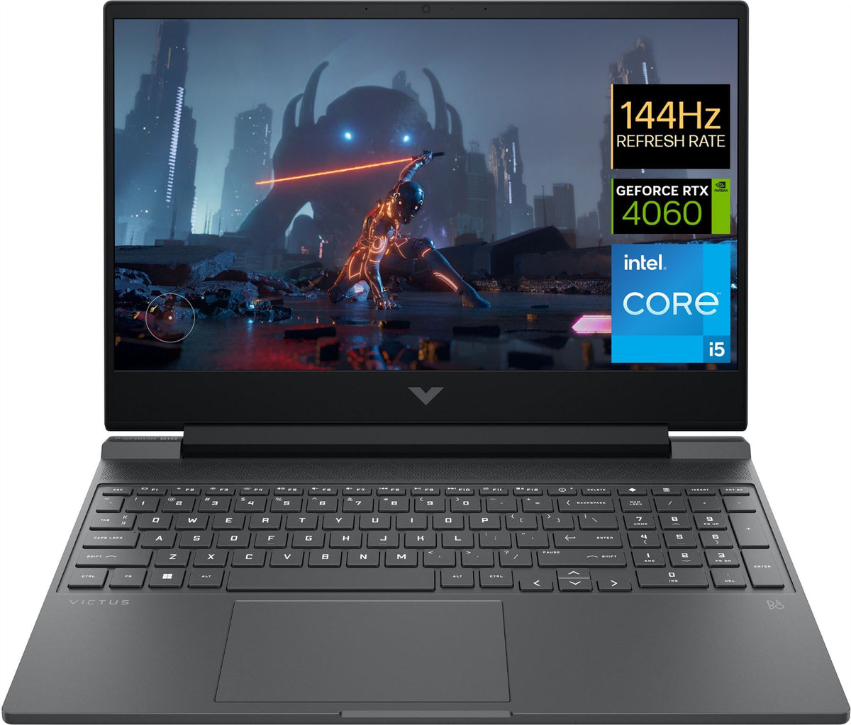 HP Victus Gaming 15-fa1006na Intel® Core™ i5 i5-12500H Laptop 39.6 cm (15.6") Full HD 16 GB DDR4-SDRAM 512 GB SSD NVIDIA GeForce RTX 4060 Wi-Fi 6E (802.11ax) Windows 11 Home Black