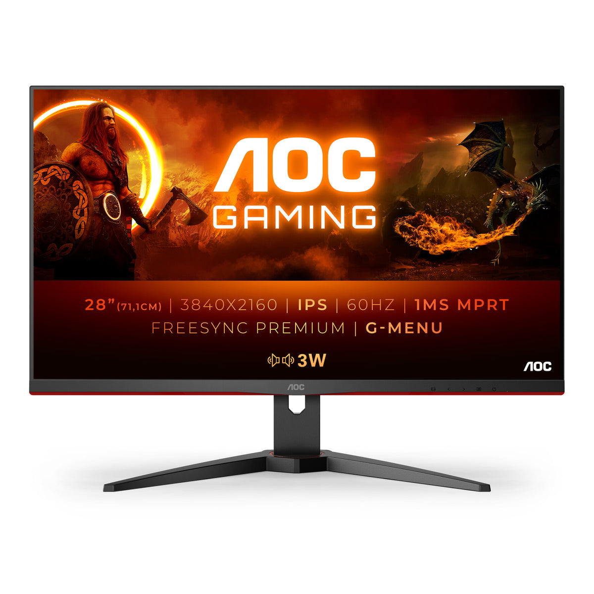 AOC G2 U28G2AE/BK - 71.1 cm (28") - 3840 x 2160 pixels 4K Ultra HD LED Monitor