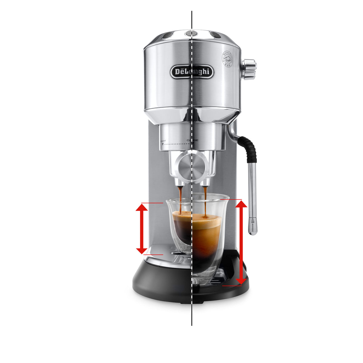De&#39;Longhi Dedica Arte Metallics - Espresso Coffee Machine in Stainless Steel