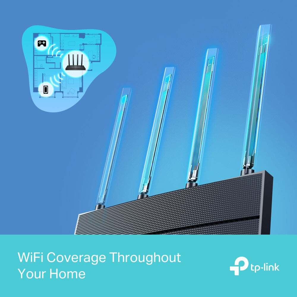 TP-Link Archer AX1500 - Dual-band (2.4 GHz / 5 GHz) wireless router in Black
