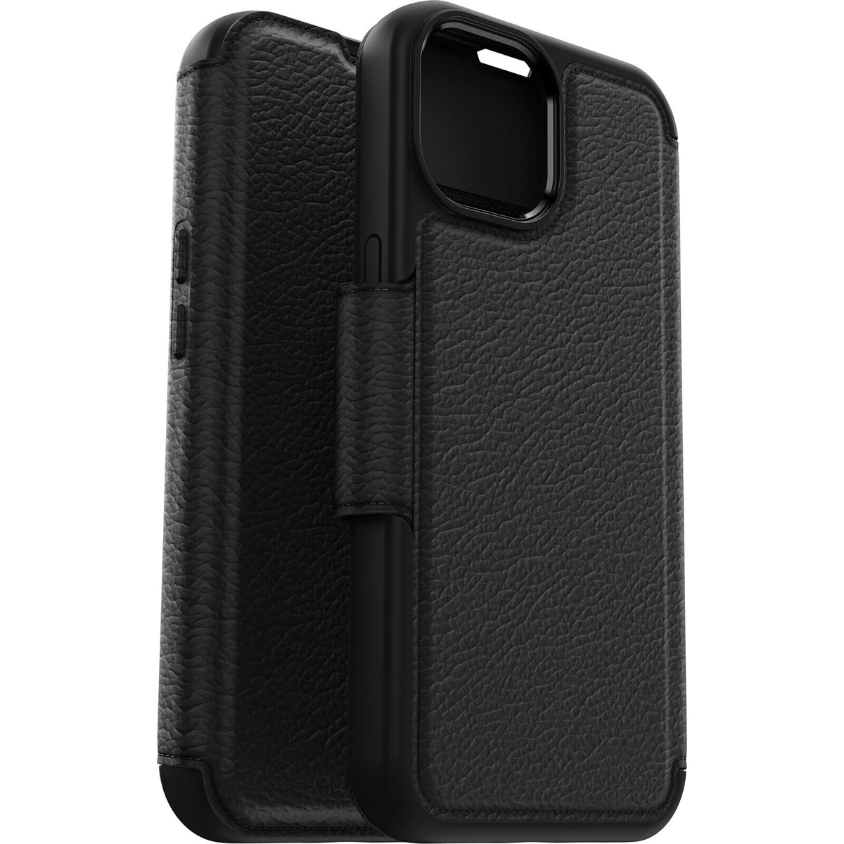 OtterBox Strada Series Folio with MagSafe for iPhone 15 in Shadow (Black)