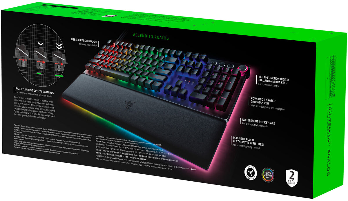 Razer Huntsman V2 Analog - USB Wired RGB Opto-mechanical Keyboard (QWERTY UK)