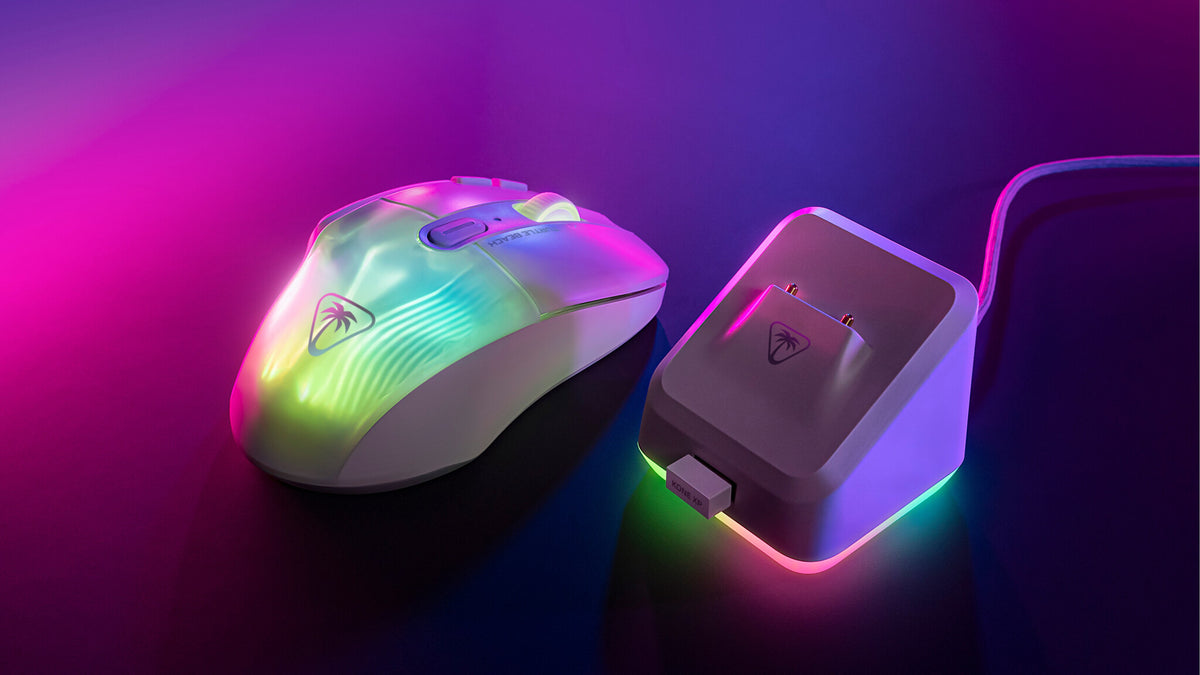 Turtle Beach Kone XP Air - RF Wireless + Bluetooth Optical Gaming Mouse in White - 19,000 DPI