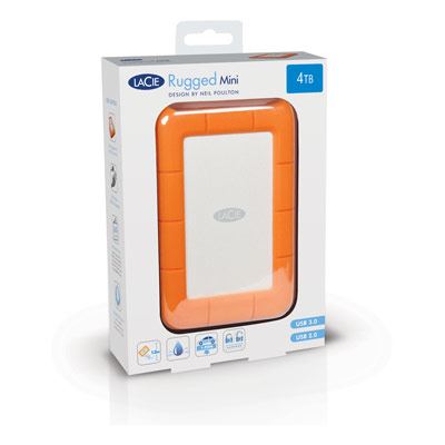 LaCie Rugged Mini External HDD 2000 GB Orange, Silver