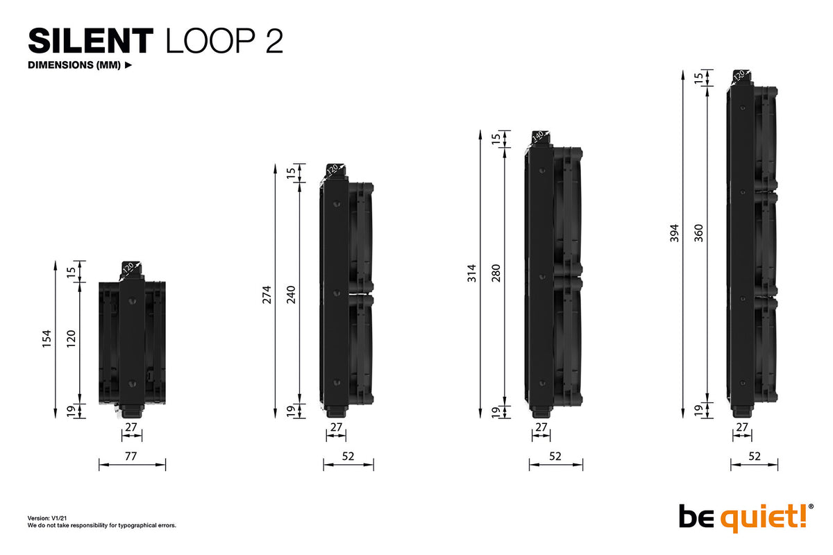 be quiet! Silent Loop 2 - All In One Liquid Processor Cooler in Black - 360mm
