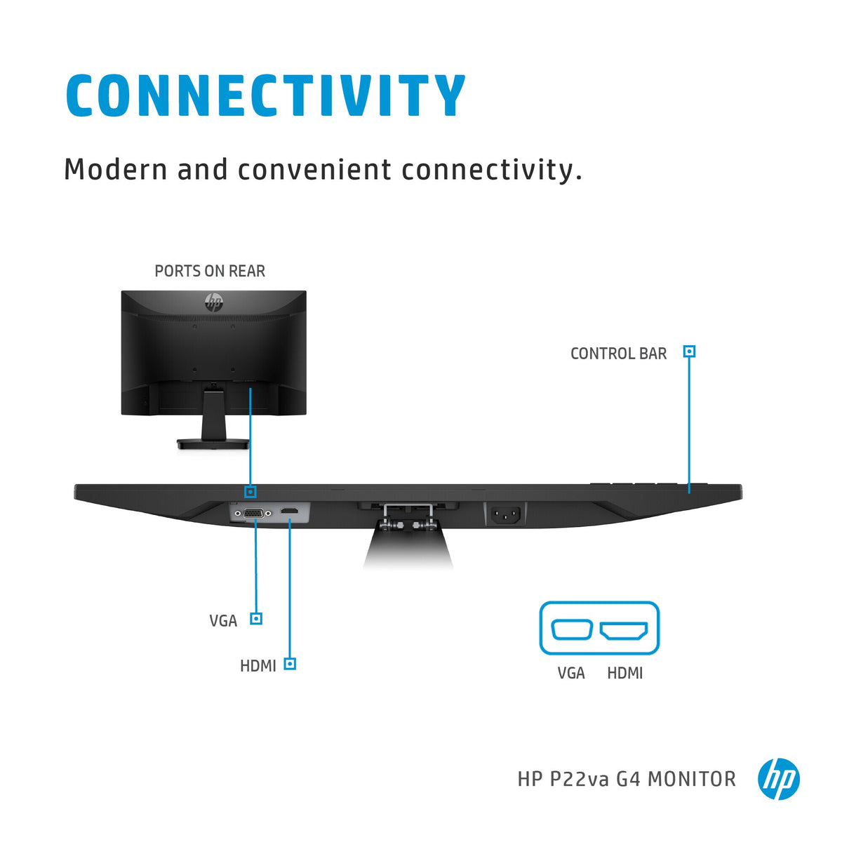 HP P22VA G4 - 54.6 cm (21.5") - 1920 x 1080 pixels Full HD Monitor