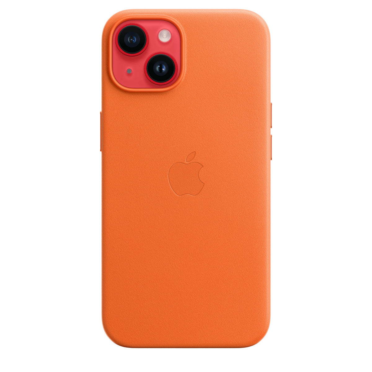 Apple iPhone 14 Leather Case with MagSafe in Orange