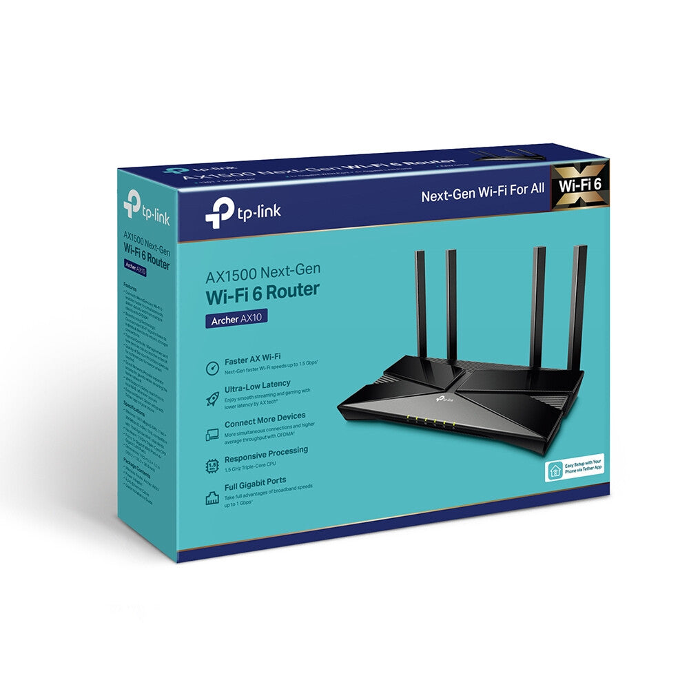 TP-Link Archer AX1500 - Dual-band (2.4 GHz / 5 GHz) wireless router in Black