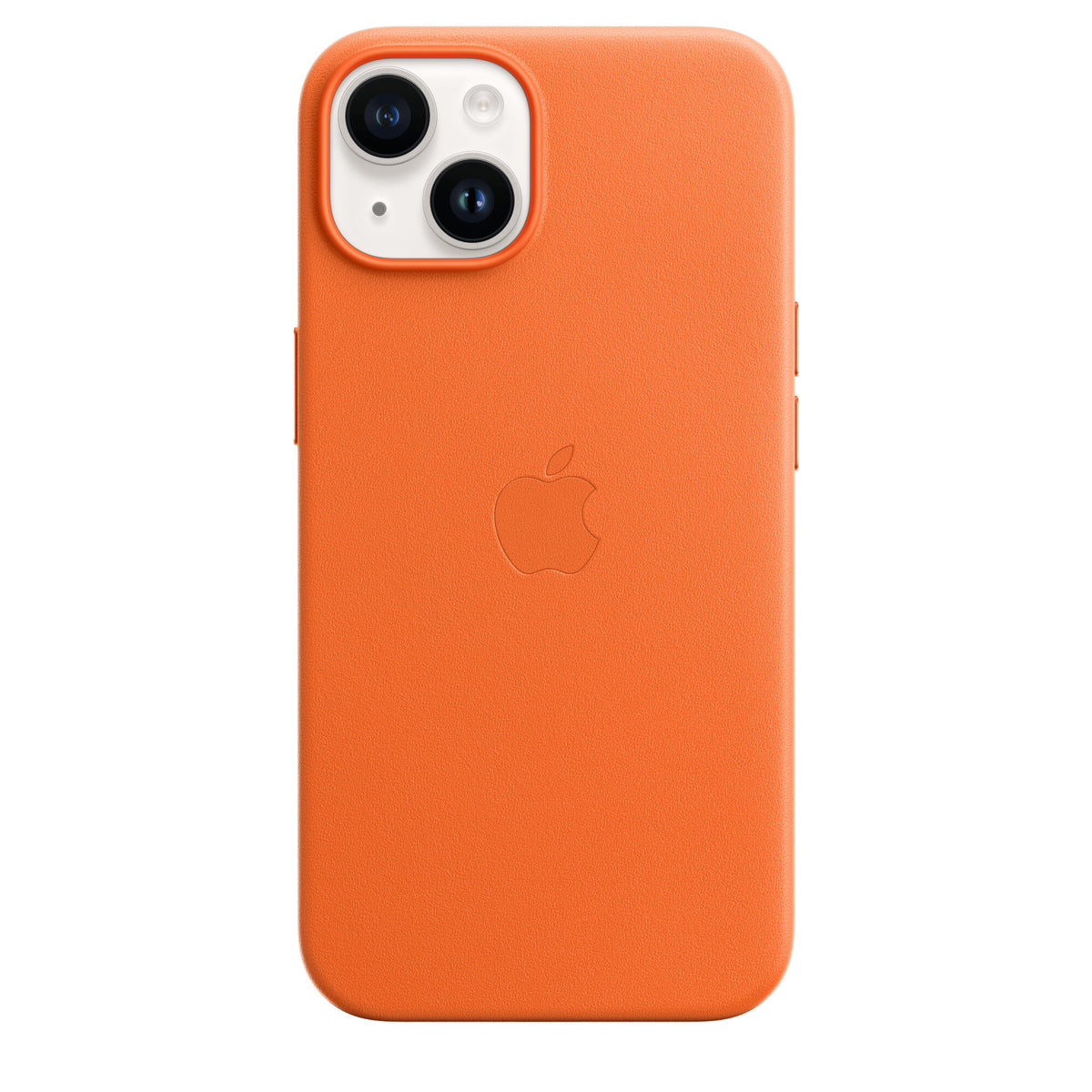 Apple iPhone 14 Leather Case with MagSafe in Orange