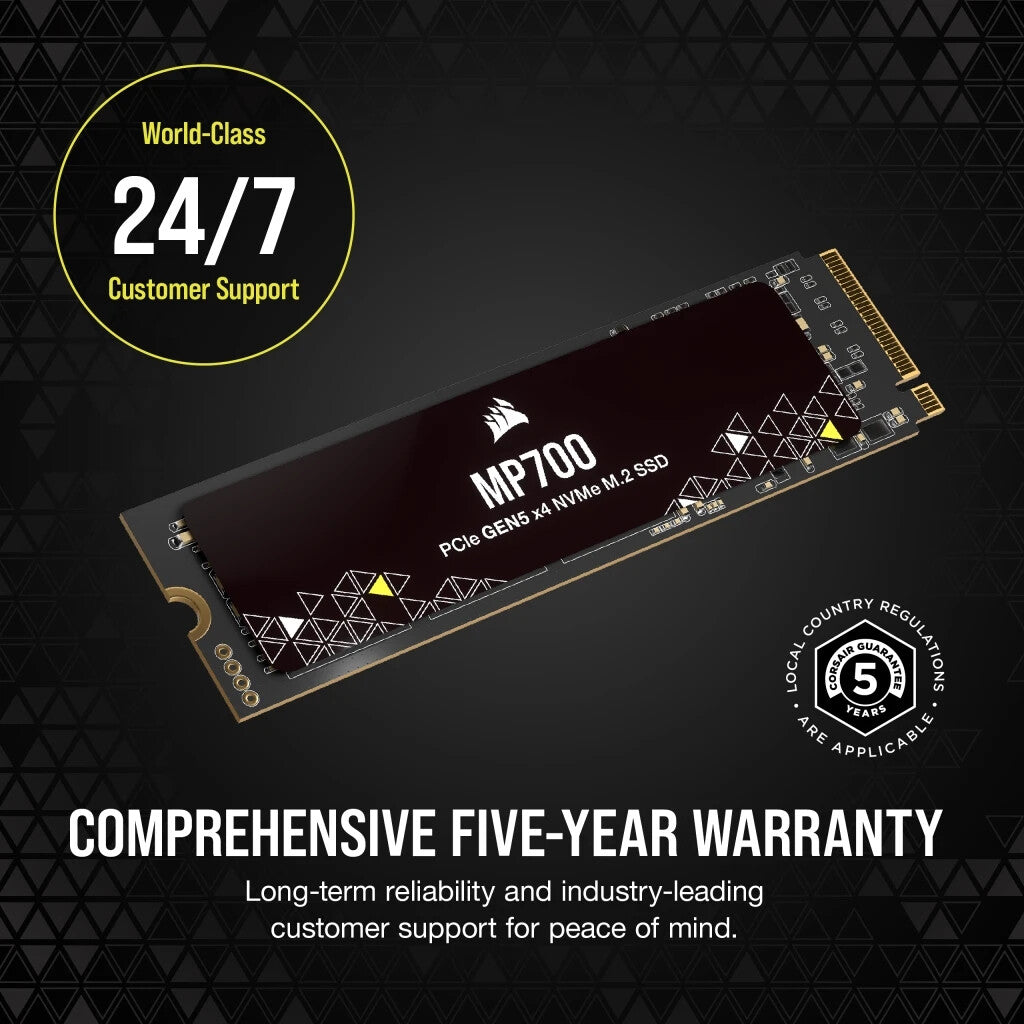 Corsair MP700 - PCI Express 5.0 3D TLC NAND NVMe M.2 SSD - 2 TB