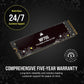 Corsair MP700 - PCI Express 5.0 3D TLC NAND NVMe M.2 SSD - 1 TB
