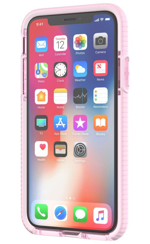 Tech21 Evo Check mobile phone case for iPhone X in Clear Pink