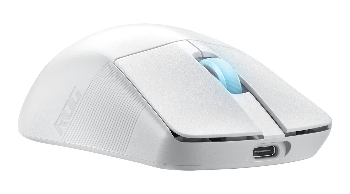ASUS ROG Harpe Ace "Aim Lab Edition" - RF Wireless + Bluetooth + USB Type-C Opto-mechanical Mouse in White - 36,000 DPI