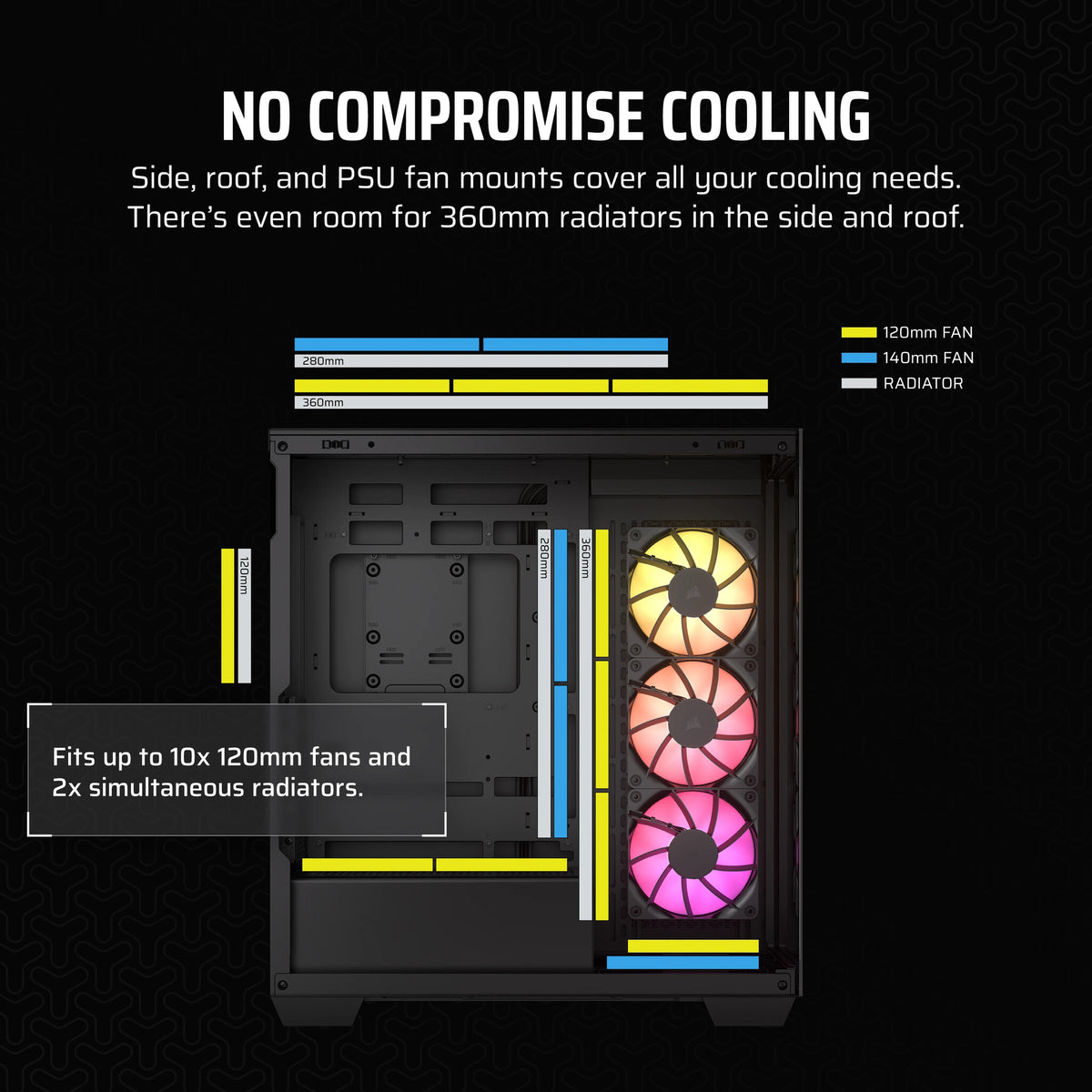 Corsair 3500X ARGB - EATX Mid Tower Case in Black