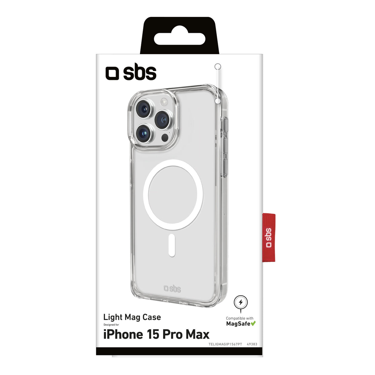 SBS Light MagSafe mobile phone case for iPhone 15 Pro Max in Transparent