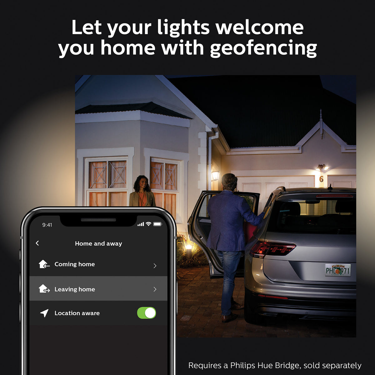 Philips Hue Resonate WCA Wall Light in Black - White and colour ambience (Pack of 2)