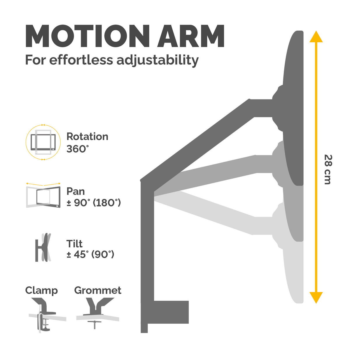 Fellowes Platinum Series 8043301 - Desk monitor mount for upto 81.3 cm (32")