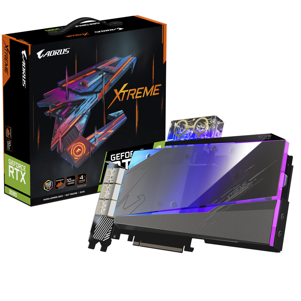 GIGABYTE AORUS XTREME WATERFORCE WB - NVIDIA 10 GB GDDR6X GeForce RTX 3080 graphics card
