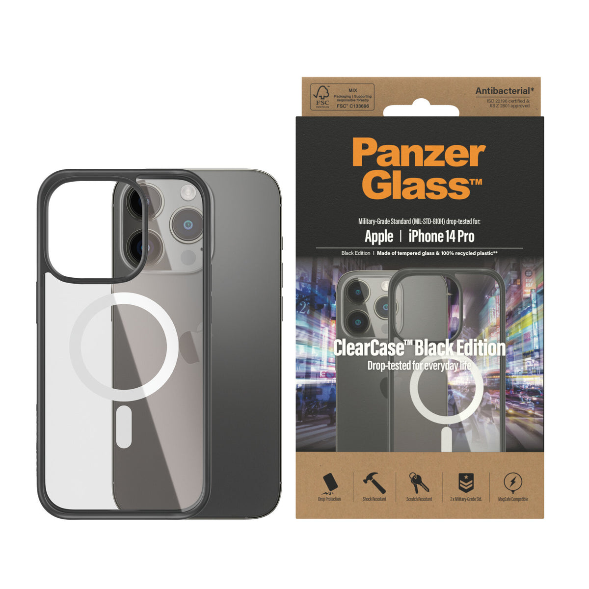 PanzerGlass ® ClearCase MagSafe for iPhone 14 Pro in Black