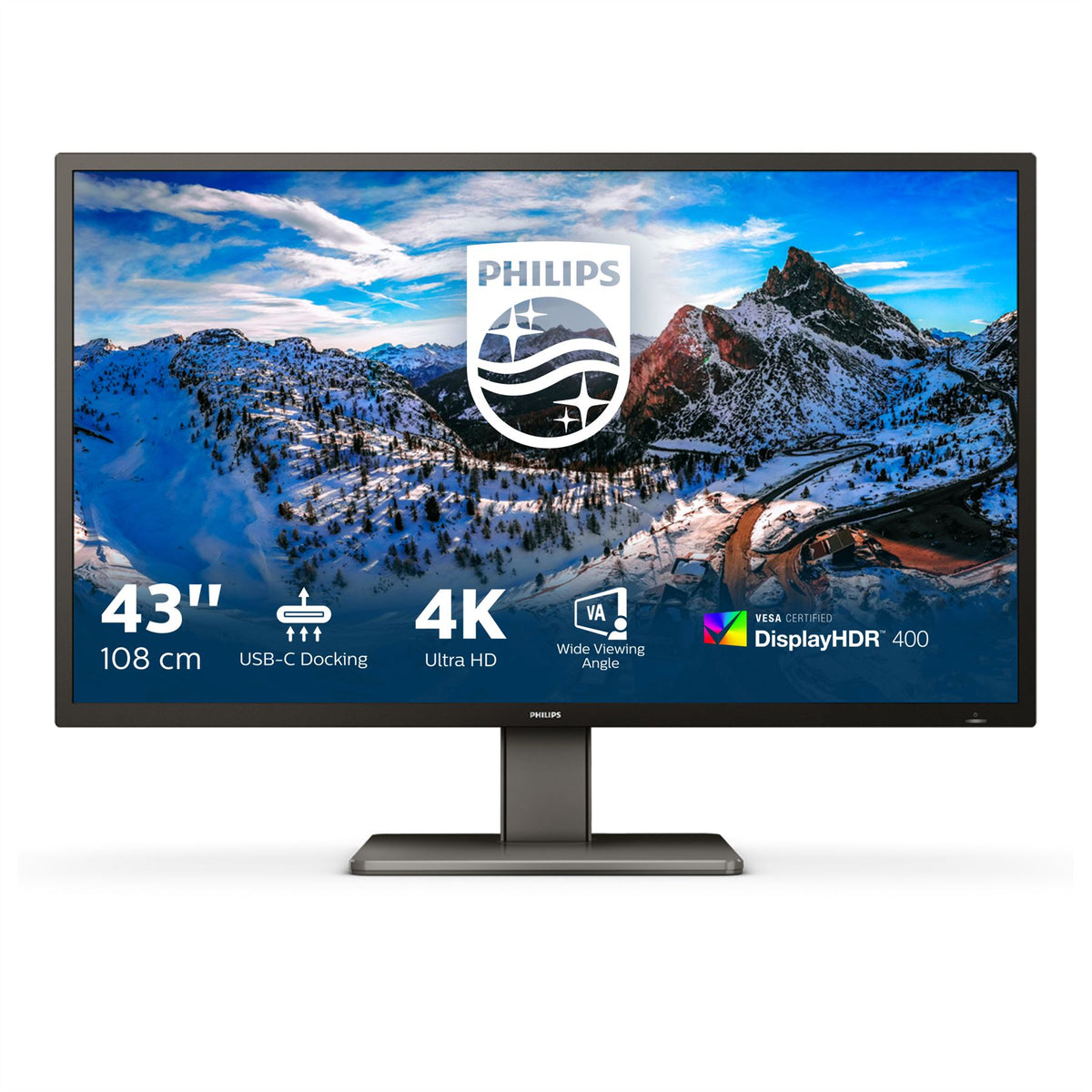 Philips P Line 439P1/00 computer monitor 108 cm (42.5") 3840 x 2160 pixels 4K Ultra HD LCD Black