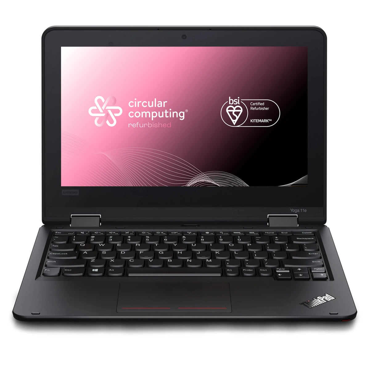 Lenovo Yoga 11e Laptop - 29.5 cm (11.6&quot;) - Touchscreen -  Intel Celeron - 8 GB DDR5-SDRAM - 128 GB SSD - Wi-Fi 5 (802.11ax) - Windows 11 Pro - Black - Refurbished