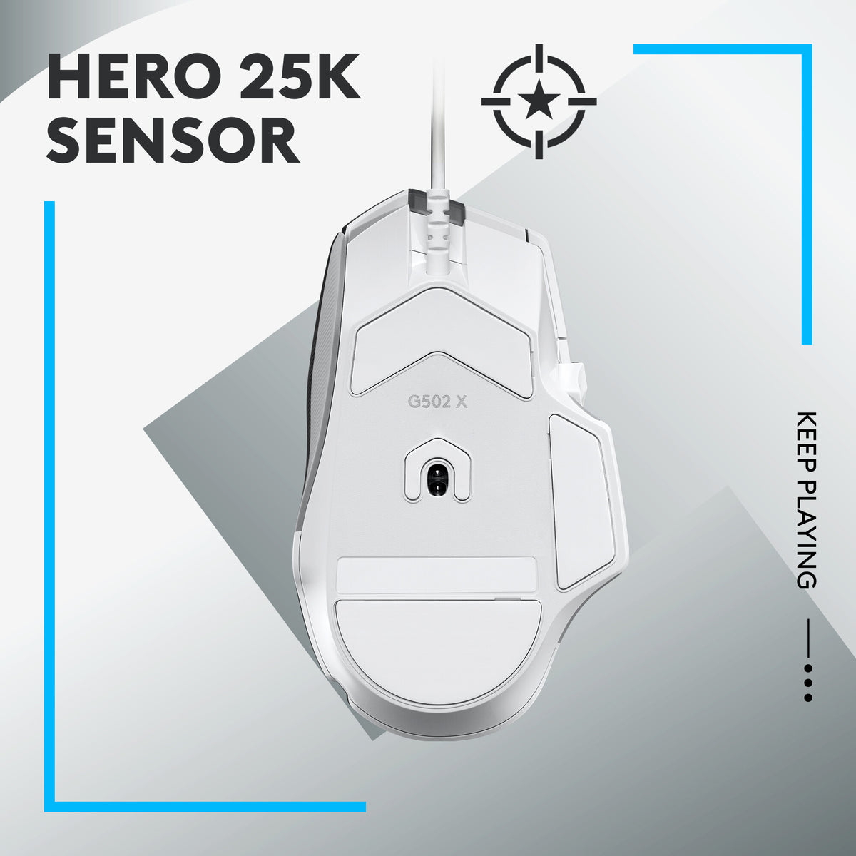 Logitech G G502 X Gaming Mouse in White - 25,600 DPI